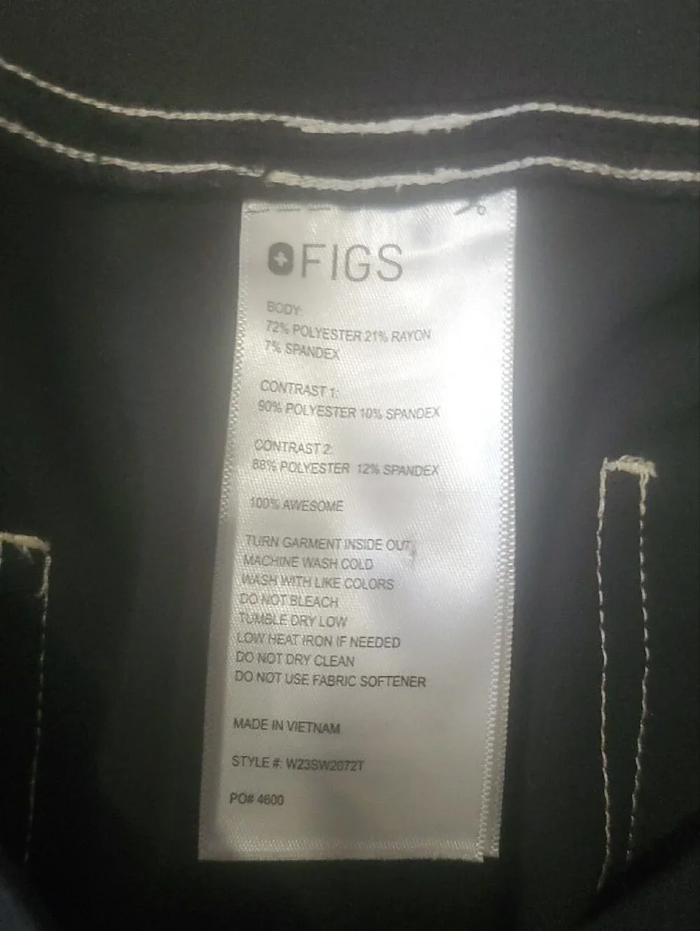 Figs Black  Unisex Wide-Leg Cargo Pants Size XXL